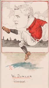 Billy Dunlop, Liverpool, tegning for et sett med sigarettkort, 1907 (penn og blekk på kort)